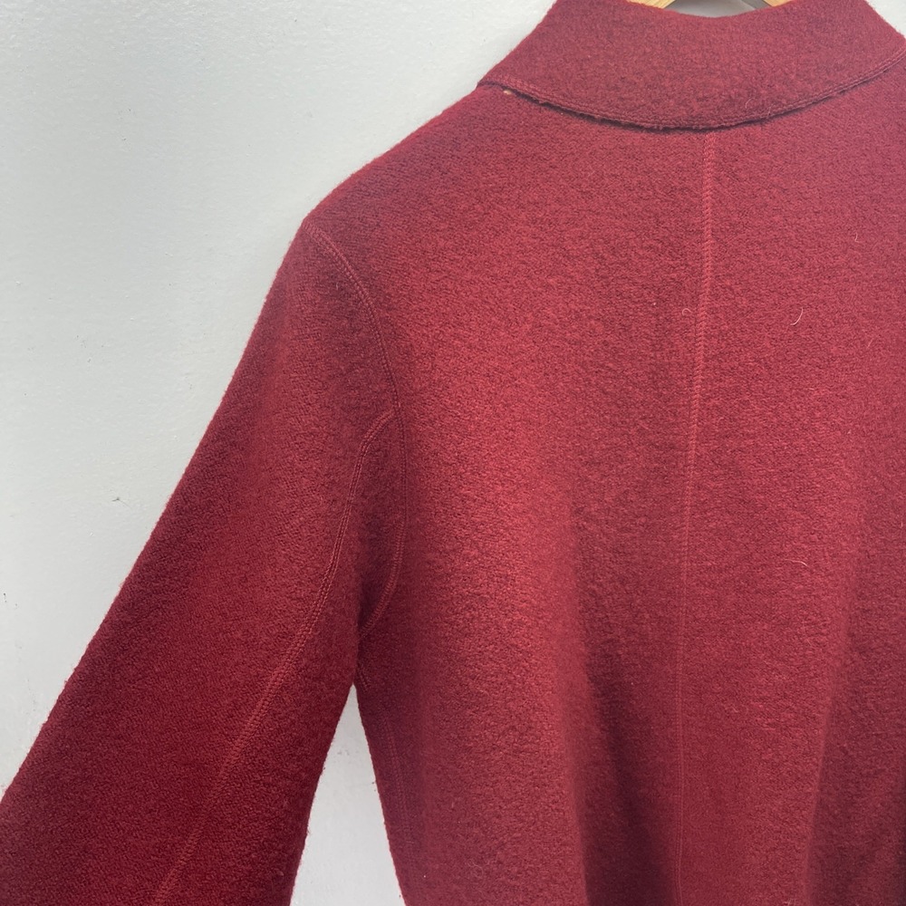 Vintage Charter Club Collared Cardigan Womens Petite Med Red Button Up 100% Wool - Picture 11 of 15